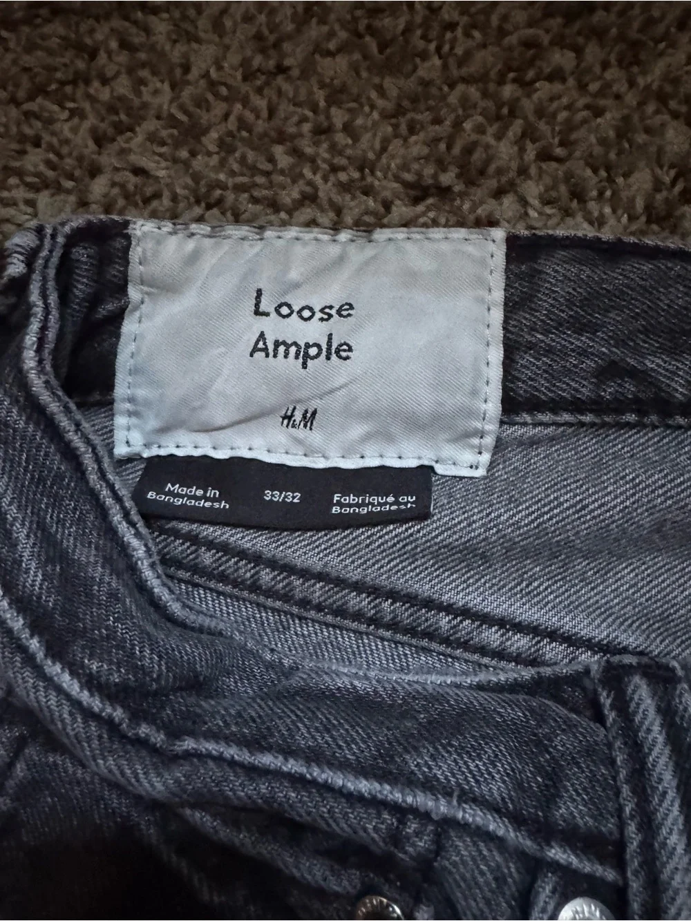 H&M Men's Slim Straight Washed Black Jeans